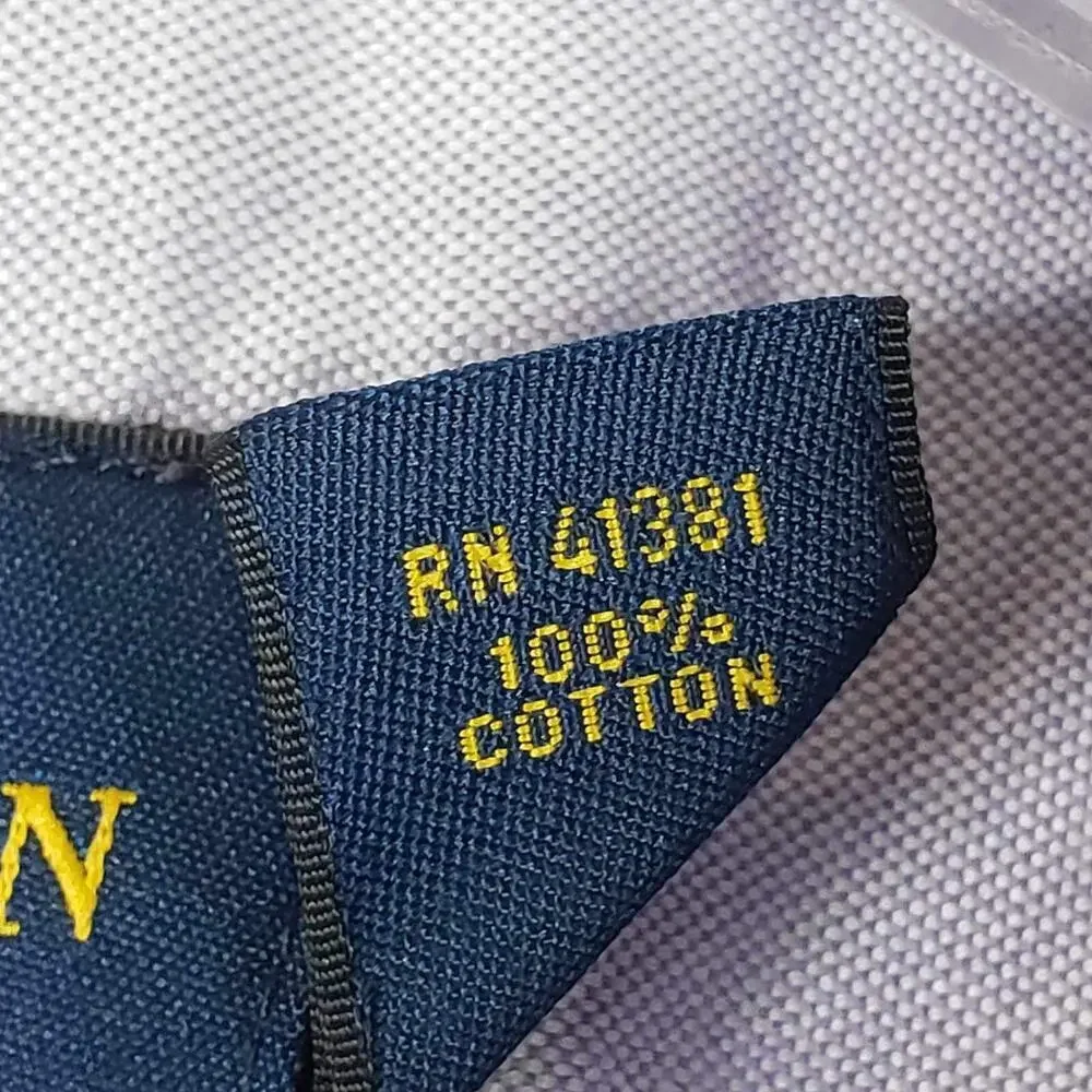 Polo Ralph Lauren Shirt Oxford Mens XL 17.5 Solid Blue LS Button Down
